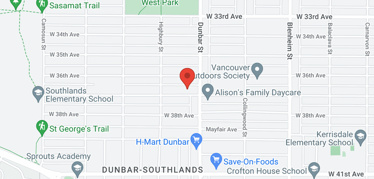 map of 3657 W 37TH AVENUE